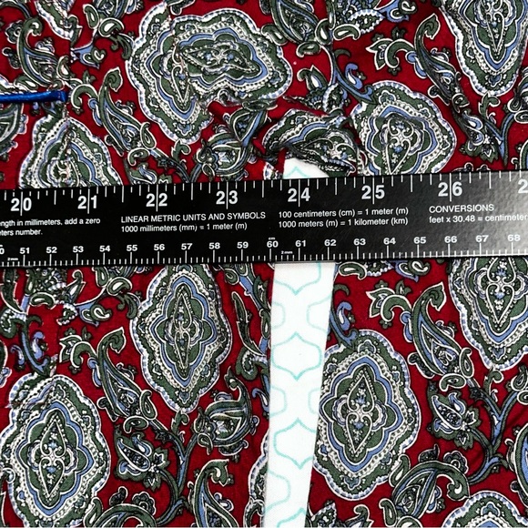Vintage Number 1 London Mens Pajama Long Sleeve Shirt L/XL Paisley 100% Cotton - Picture 5 of 6